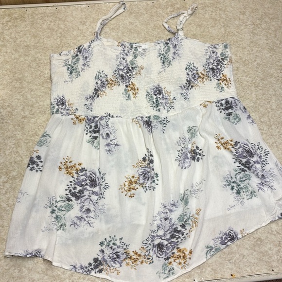 Maurices Floral Print Camisole - Cream and Purple - Picture 4 of 7
